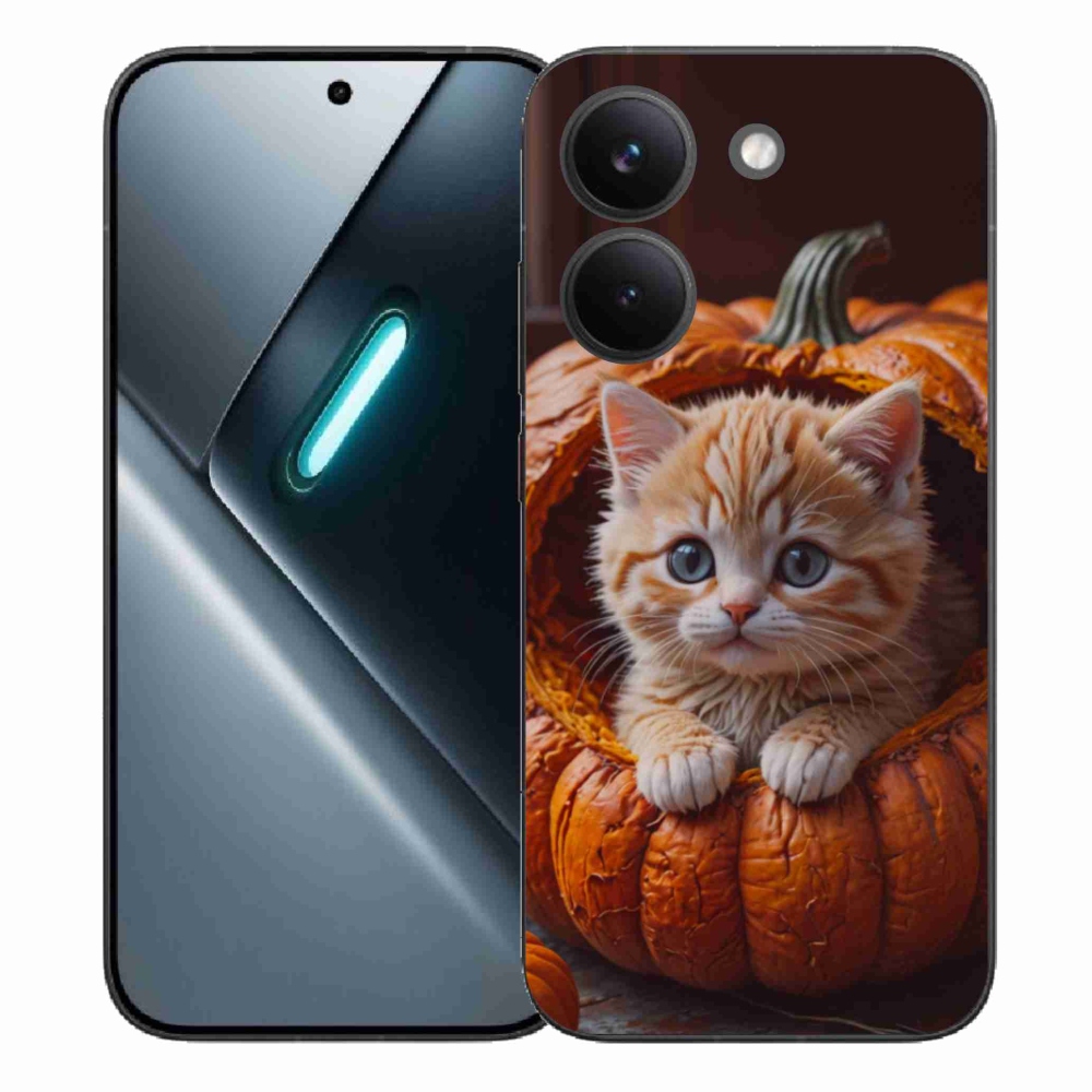 Gélový kryt mmCase na Xiaomi Poco X8 Pro - mačiatko a tekvica 2