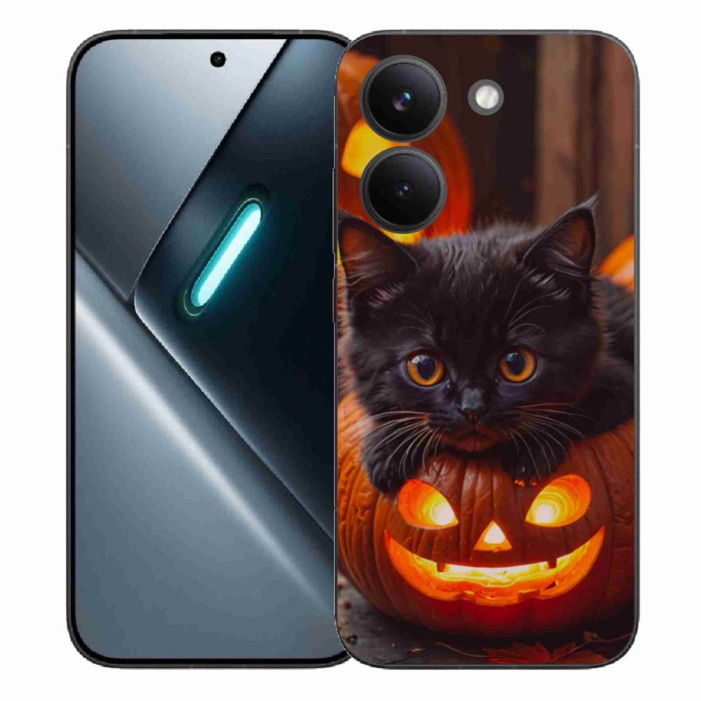 Gélový kryt mmCase na Xiaomi Poco X8 Pro - mačiatko a tekvica