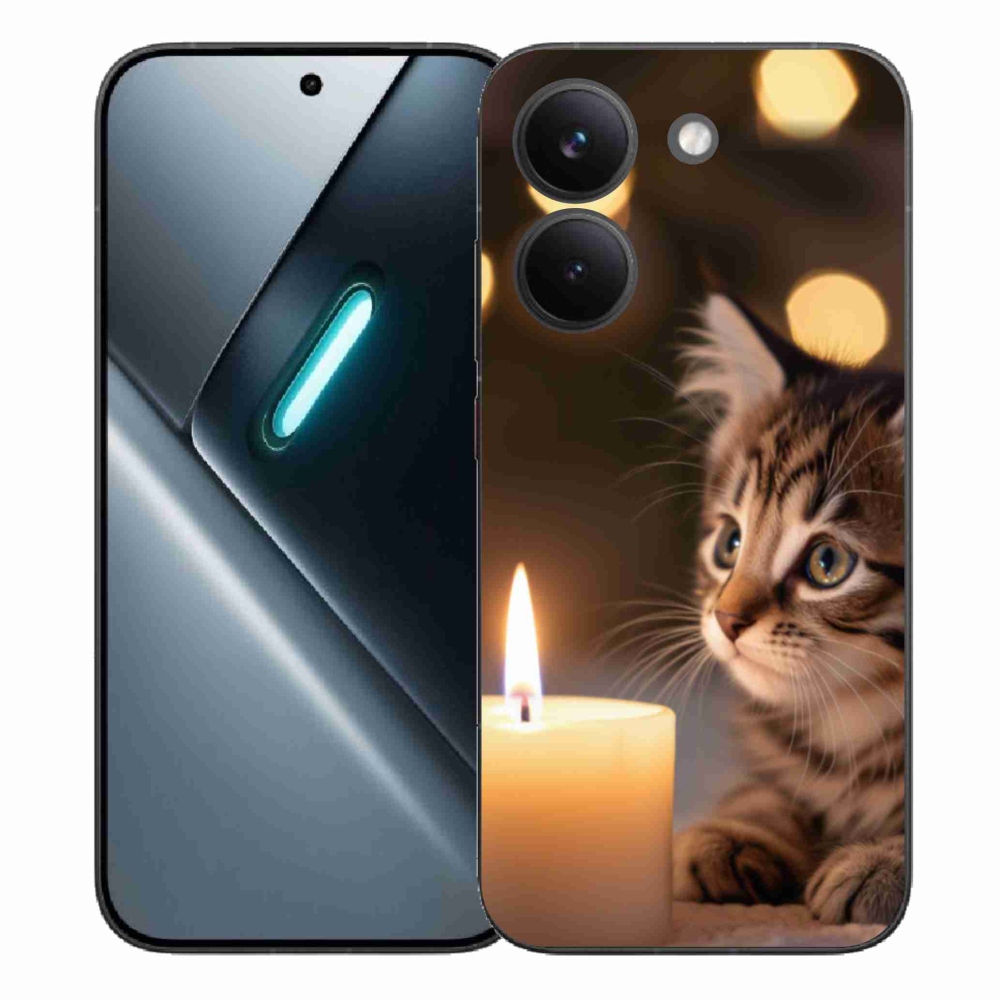 Gélový kryt mmCase na Xiaomi Poco X8 Pro - mačiatko a sviečka