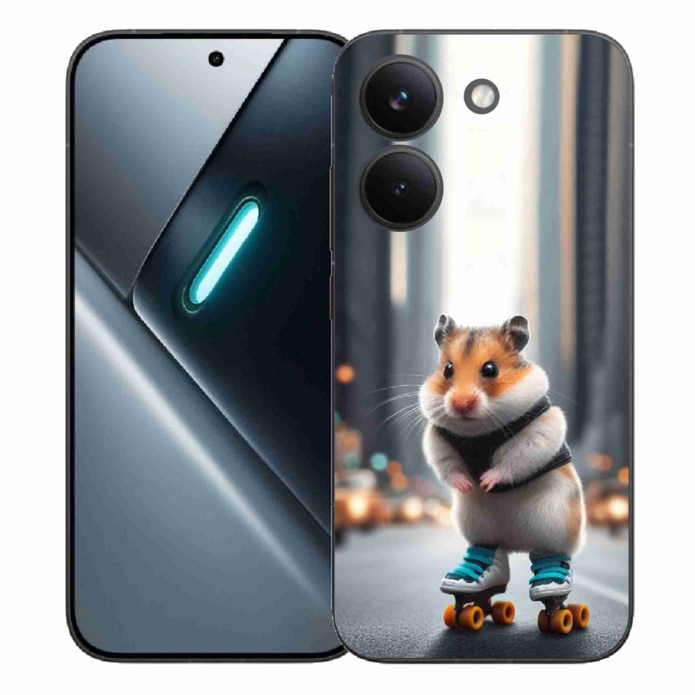 Gélový kryt mmCase na Xiaomi Poco X8 Pro - škrečok na korčuliach