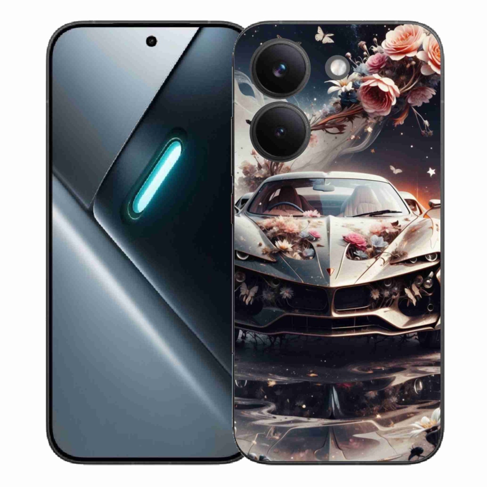 Gélový kryt mmCase na Xiaomi Poco X8 Pro - kvetinový športový automobil