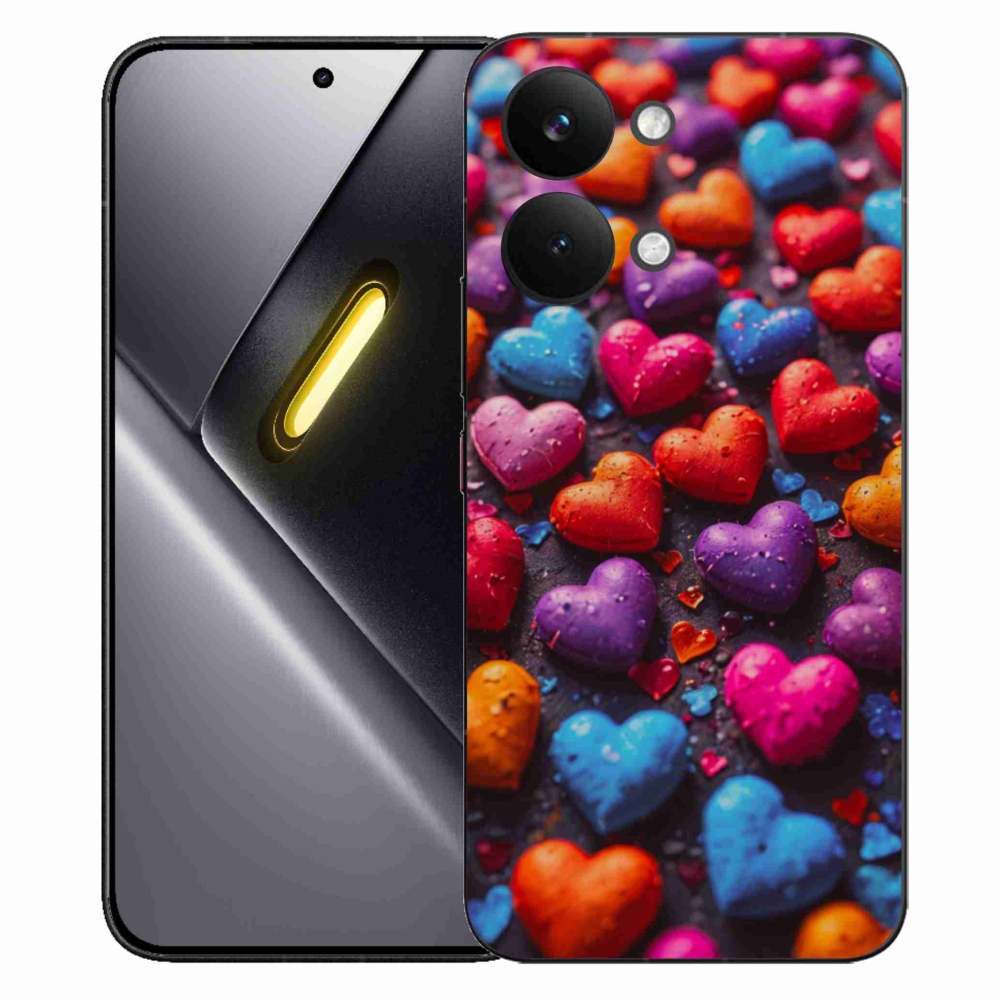 Gélový kryt mmCase na Xiaomi Poco X8 Pro Max - farebné srdcia