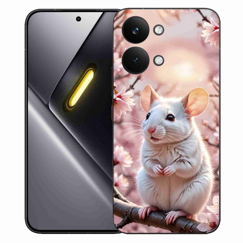 Gélový kryt mmCase na Xiaomi Poco X8 Pro Max - biela myš na vetve