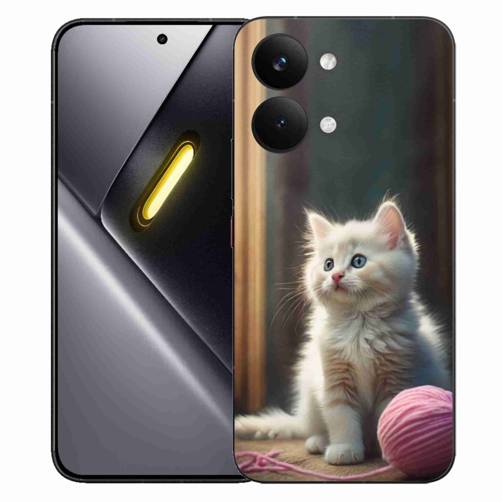 Gélový kryt mmCase na Xiaomi Poco X8 Pro Max - biele mačiatko 2