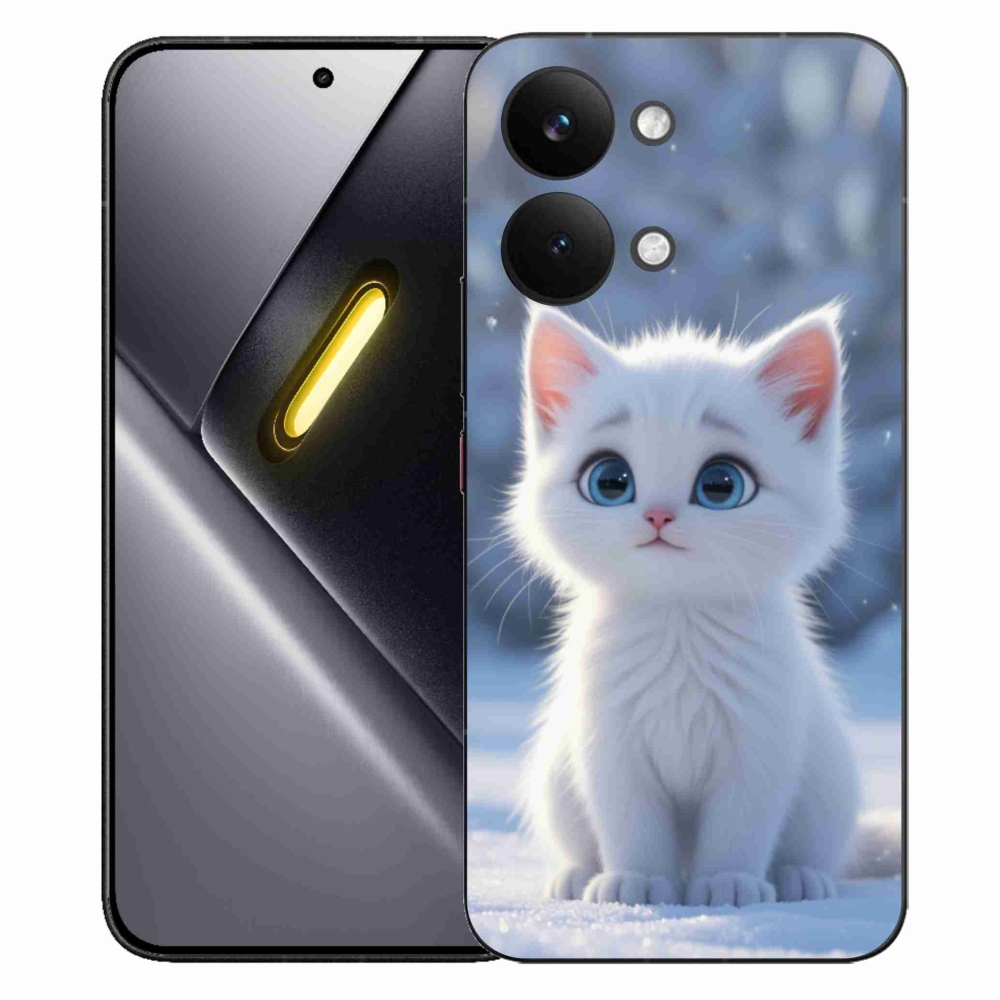 Gélový kryt mmCase na Xiaomi Poco X8 Pro Max - biele mačiatko 3