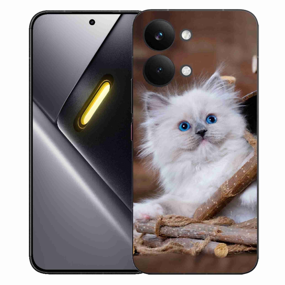 Gélový kryt mmCase na Xiaomi Poco X8 Pro Max - biele mačiatko