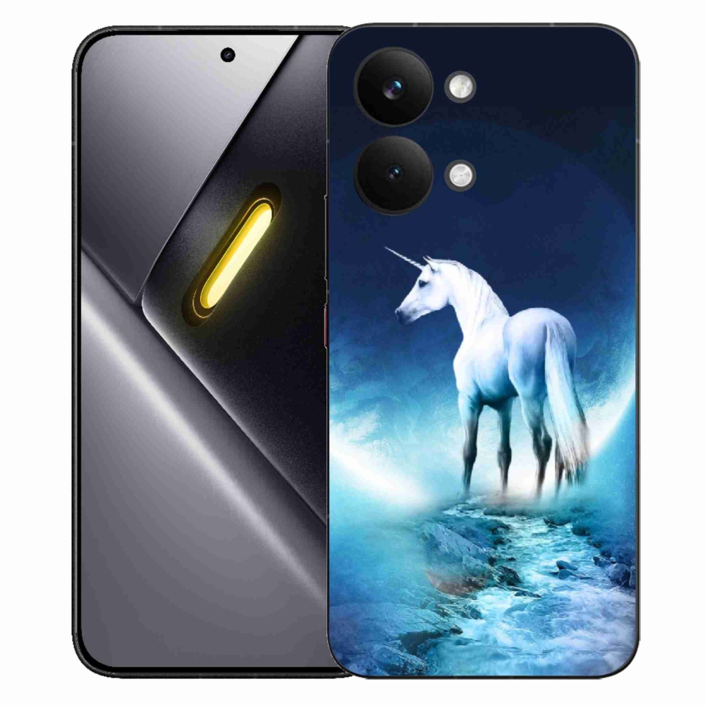 Gélový kryt mmCase na Xiaomi Poco X8 Pro Max - biely jednorožec
