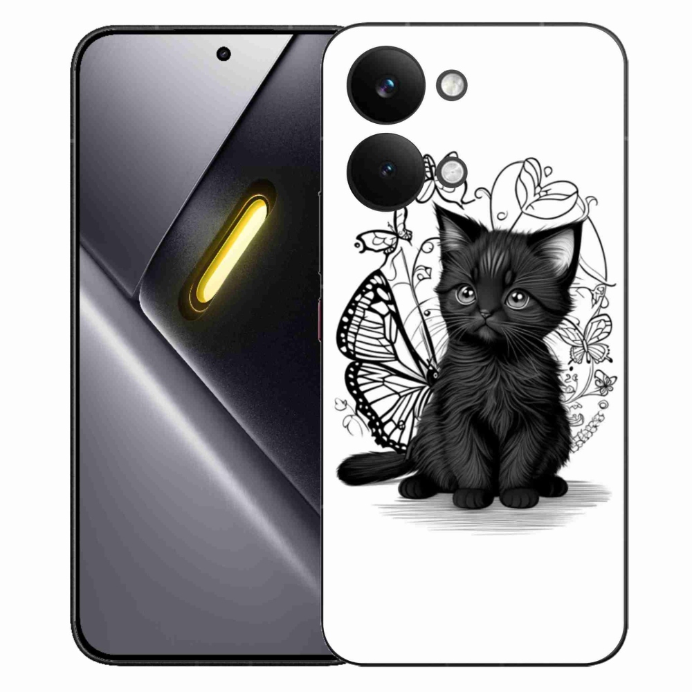 Gélový kryt mmCase na Xiaomi Poco X8 Pro Max - čierne mačiatko