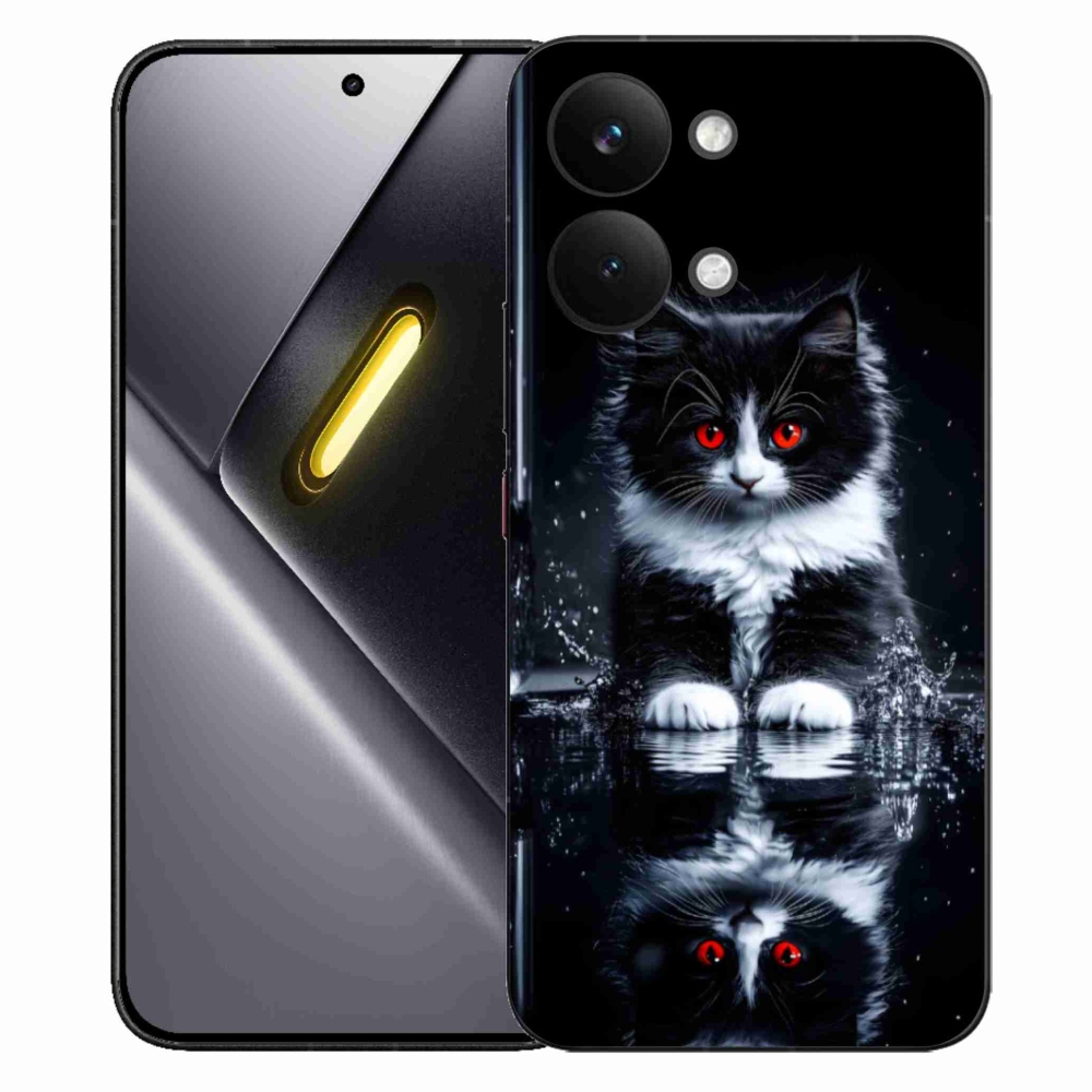 Gélový kryt mmCase na Xiaomi Poco X8 Pro Max - čiernobiele mačiatko