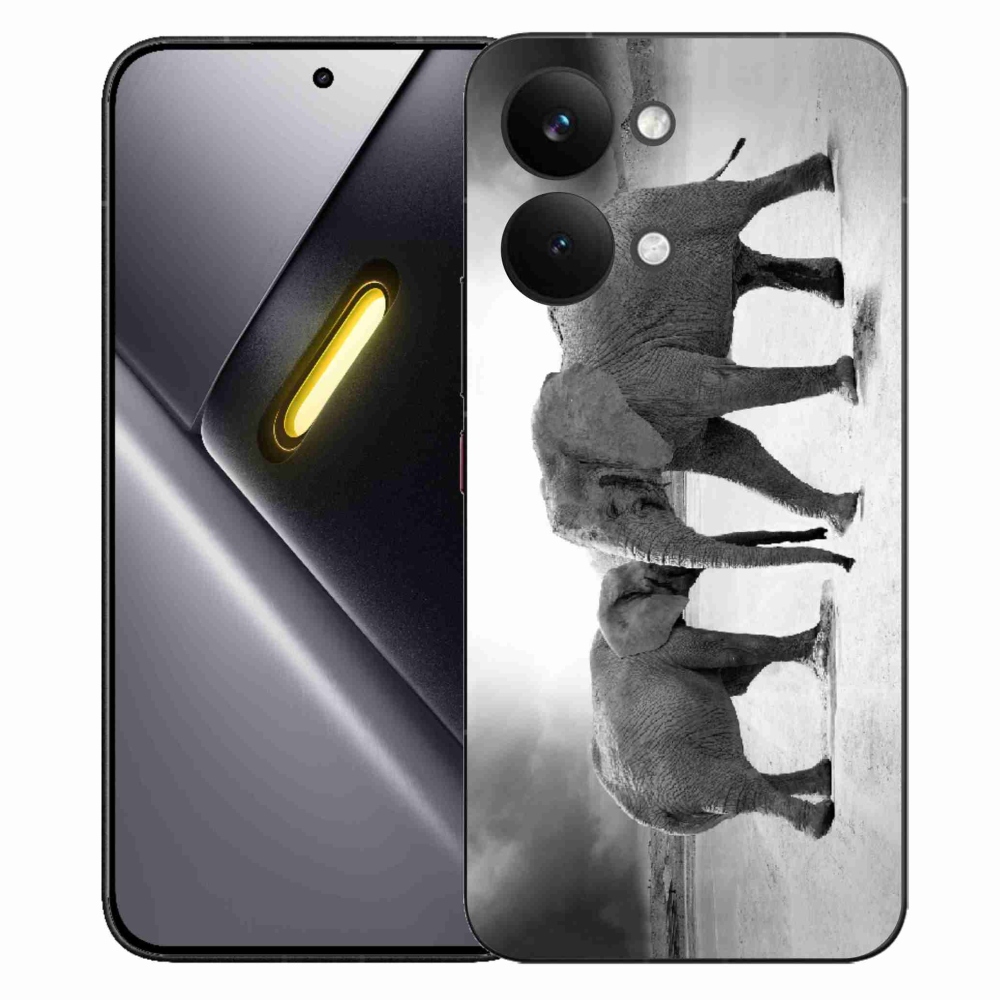 Gélový kryt mmCase na Xiaomi Poco X8 Pro Max - čiernobieli slony