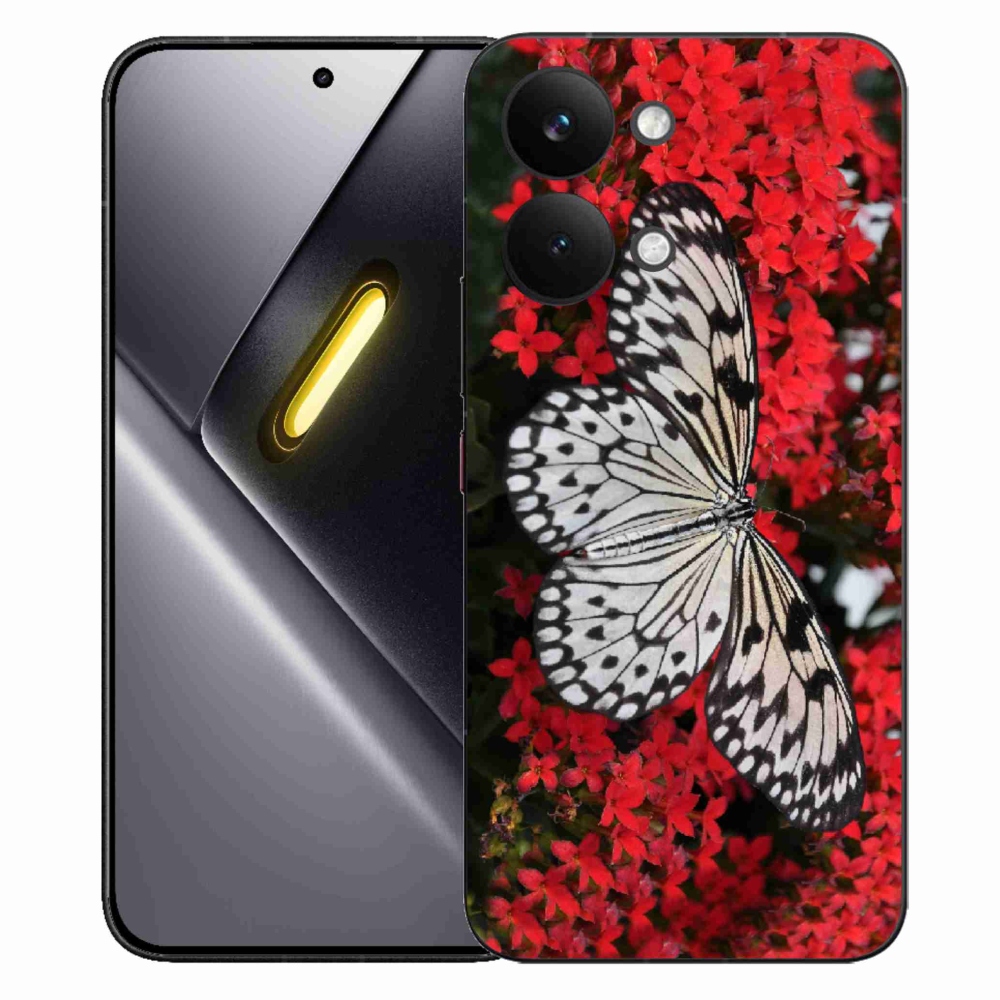 Gélový kryt mmCase na Xiaomi Poco X8 Pro Max - čiernobiely motýľ 1