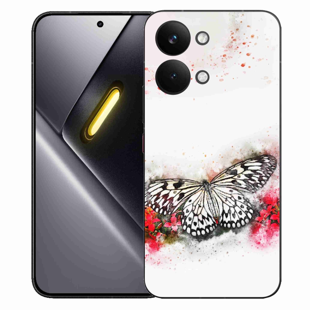 Gélový kryt mmCase na Xiaomi Poco X8 Pro Max - čiernobiely motýľ