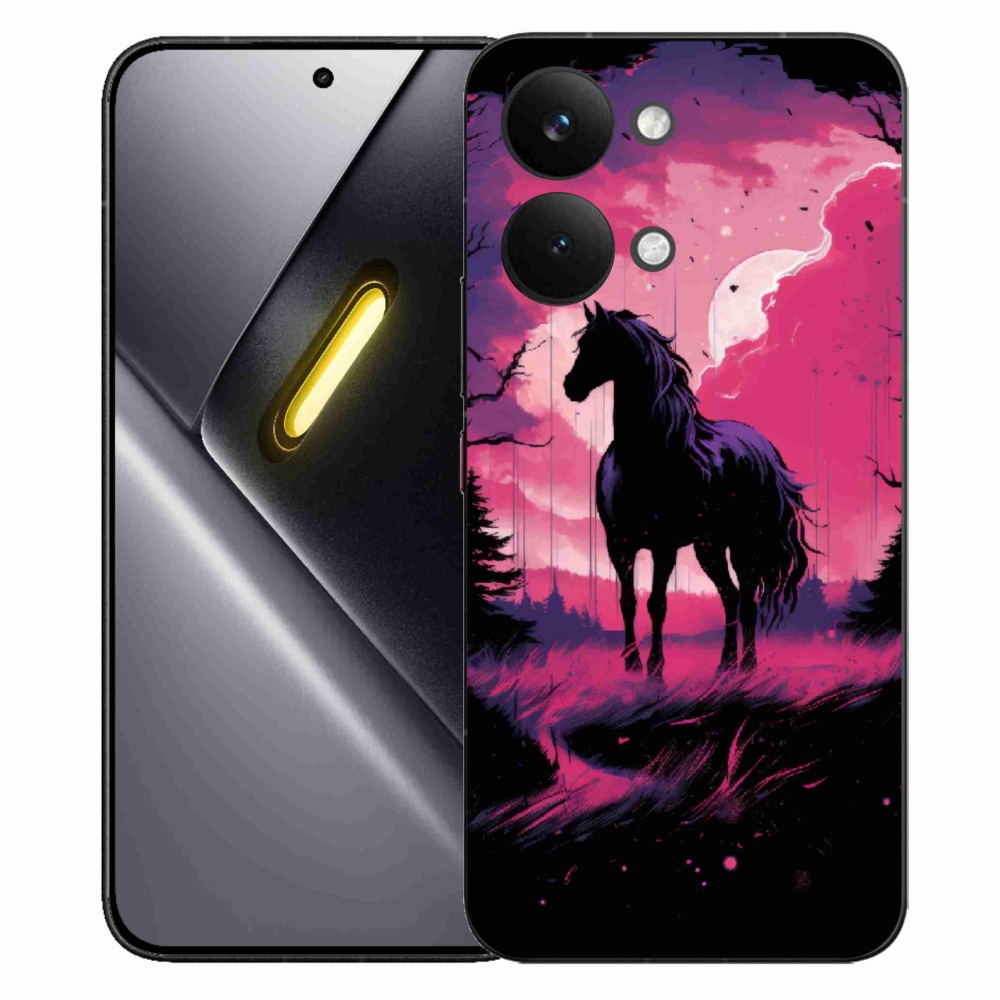 Gélový kryt mmCase na Xiaomi Poco X8 Pro Max - čierny kreslený kôň 1