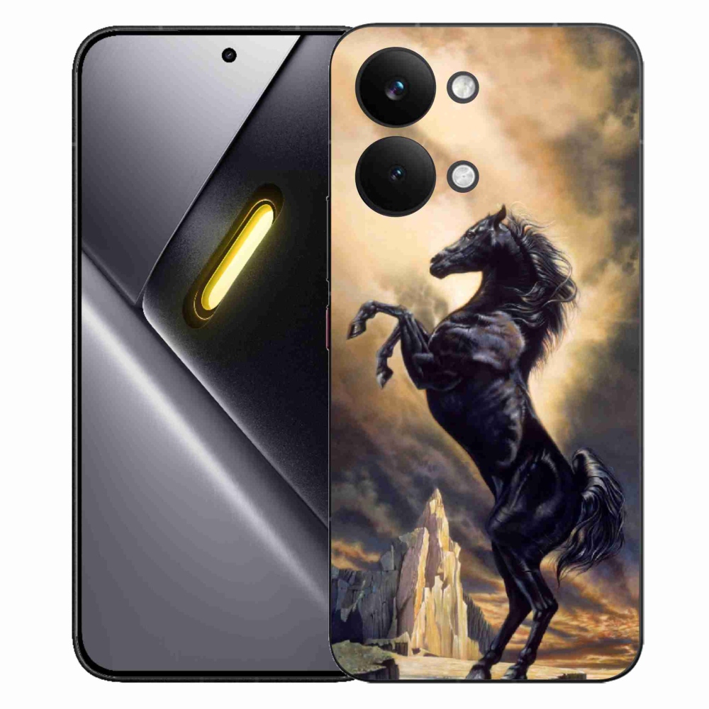 Gélový kryt mmCase na Xiaomi Poco X8 Pro Max - čierny kreslený kôň