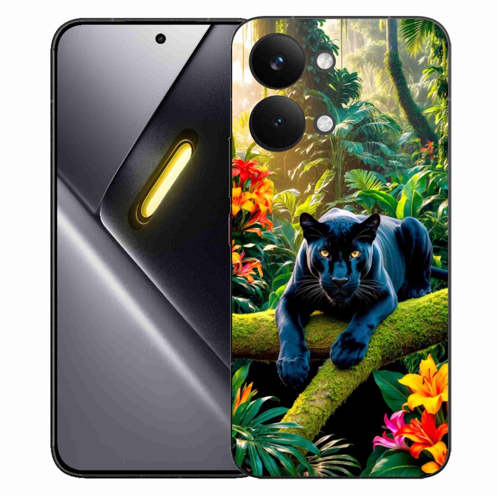 Gélový kryt mmCase na Xiaomi Poco X8 Pro Max - čierny panter v džungli