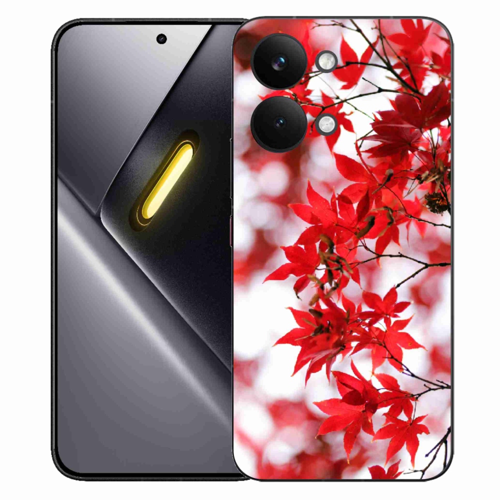 Gélový kryt mmCase na Xiaomi Poco X8 Pro Max - červené listy