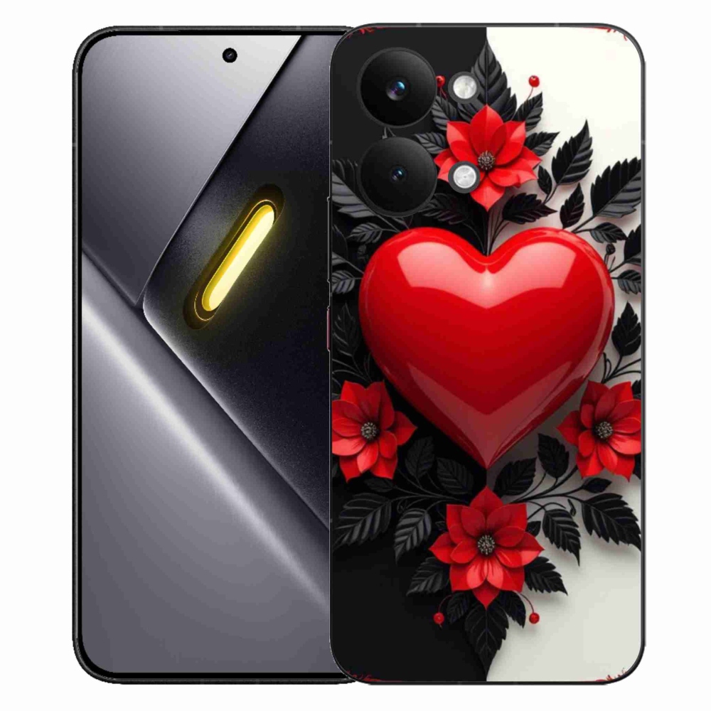 Gélový kryt mmCase na Xiaomi Poco X8 Pro Max - červené srdce