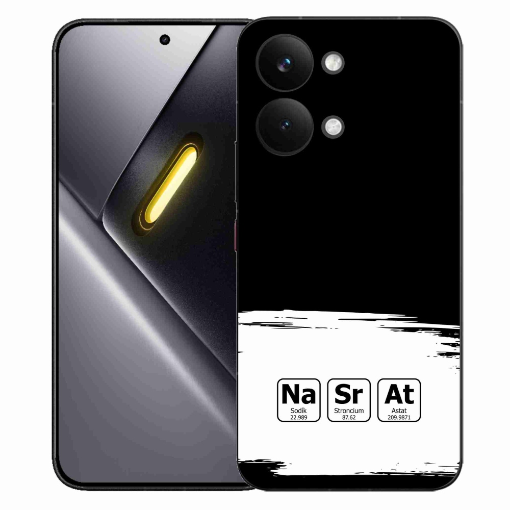 Gélový kryt mmCase na Xiaomi Poco X8 Pro Max - chemické prvky bieločierne pozadie