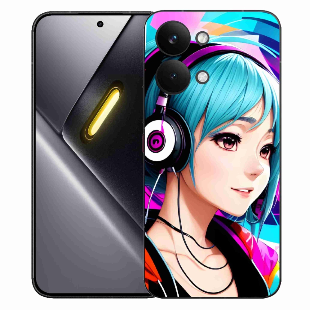 Gélový kryt mmCase na Xiaomi Poco X8 Pro Max - dievča so slúchadlami