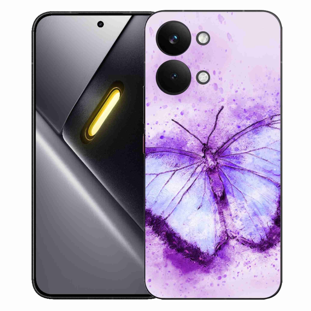 Gélový kryt mmCase na Xiaomi Poco X8 Pro Max - fialový motýľ