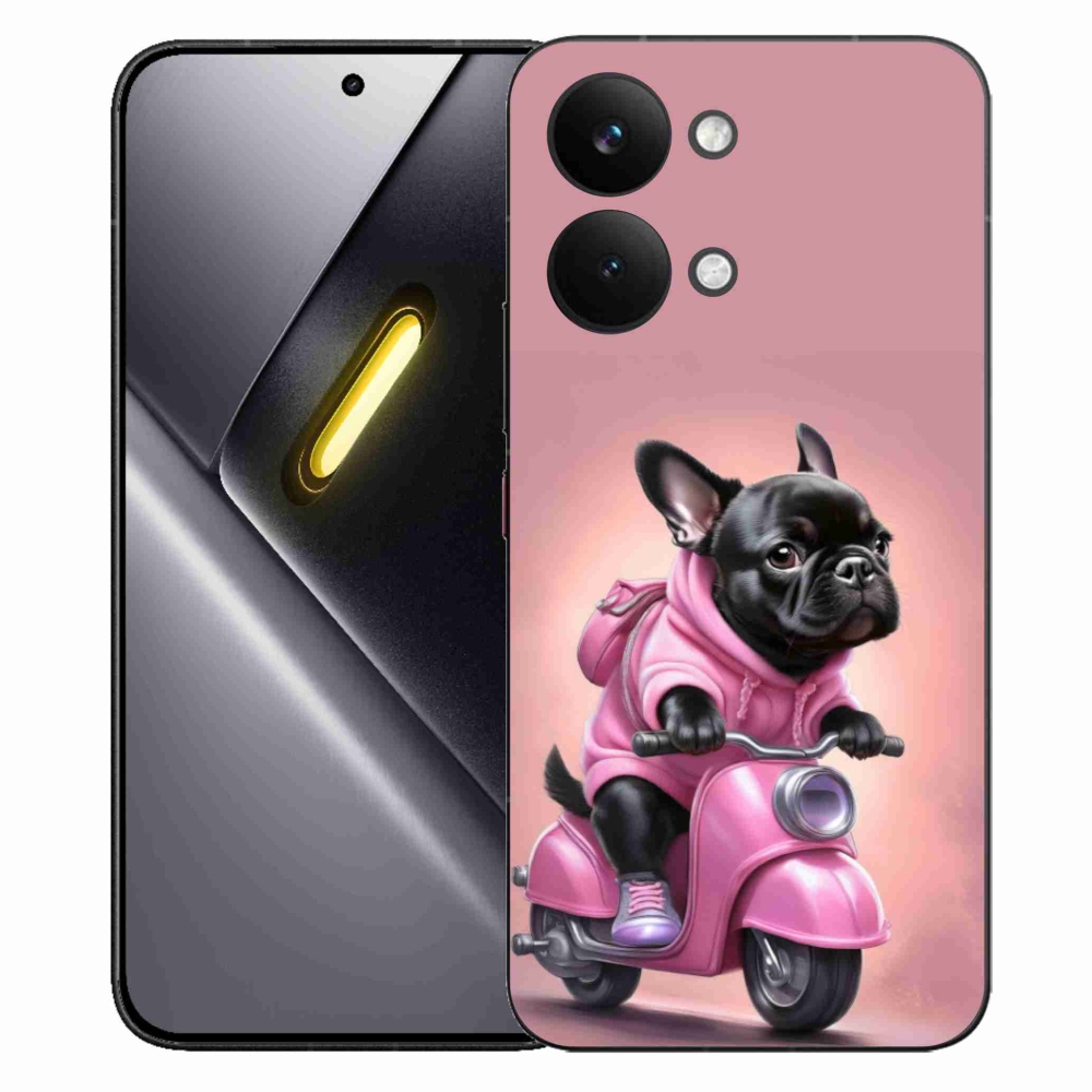 Gélový kryt mmCase na Xiaomi Poco X8 Pro Max - francúzsky buldoček na skútri