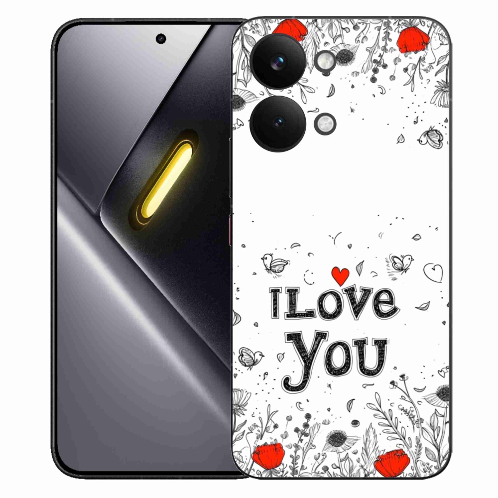 Gélový kryt mmCase na Xiaomi Poco X8 Pro Max - I love you biele pozadie