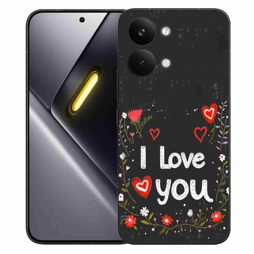 Gélový kryt mmCase na Xiaomi Poco X8 Pro Max - I love you čierne pozadie