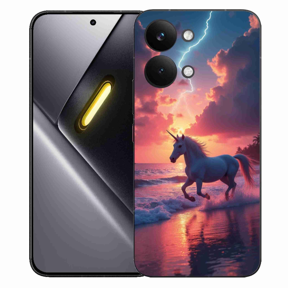 Gélový kryt mmCase na Xiaomi Poco X8 Pro Max - jednorožec na pláži