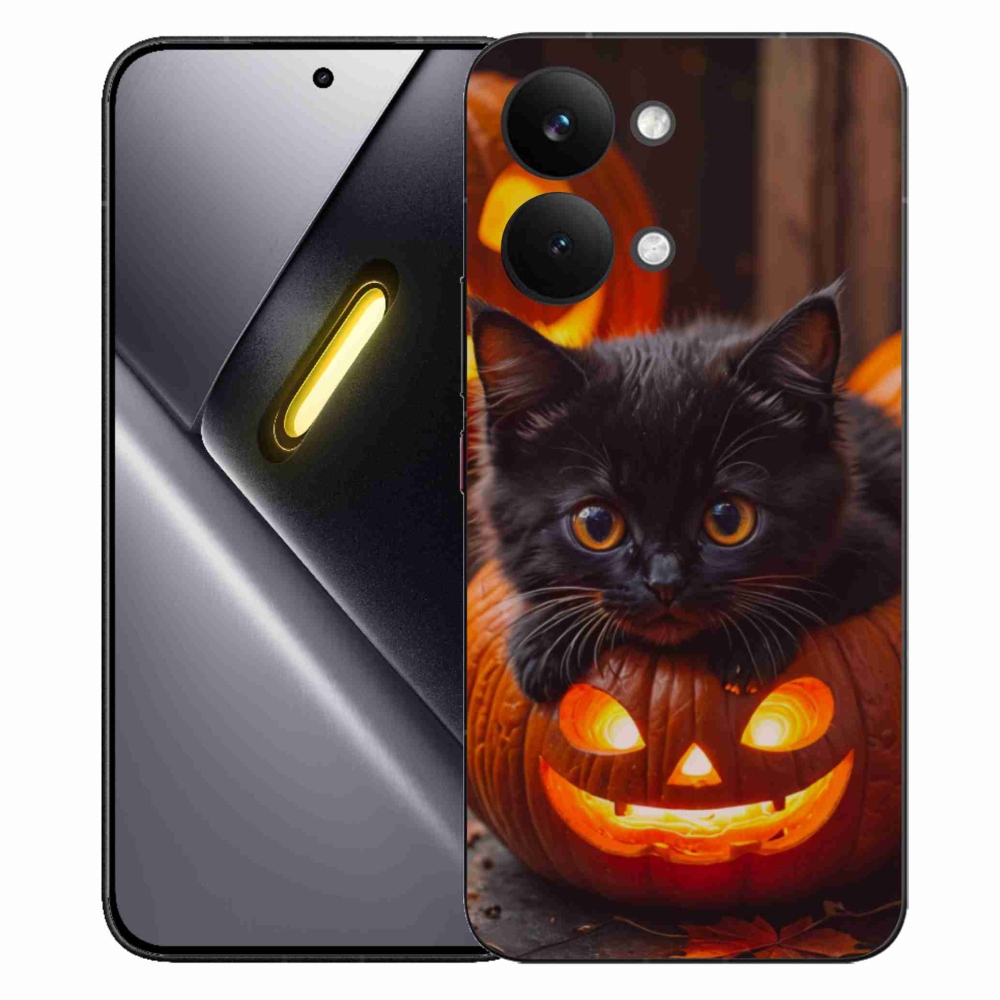 Gélový kryt mmCase na Xiaomi Poco X8 Pro Max - mačiatko a tekvica