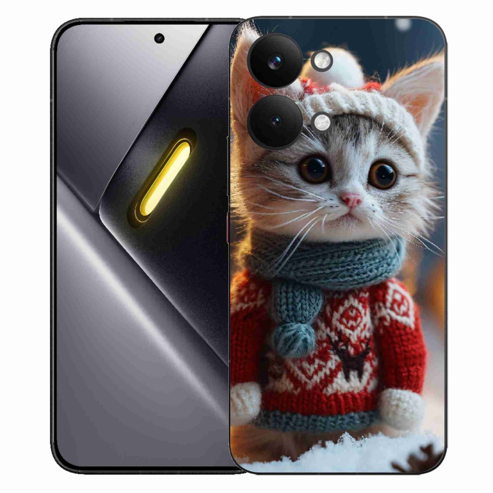 Gélový kryt mmCase na Xiaomi Poco X8 Pro Max - mačiatko vo svetri