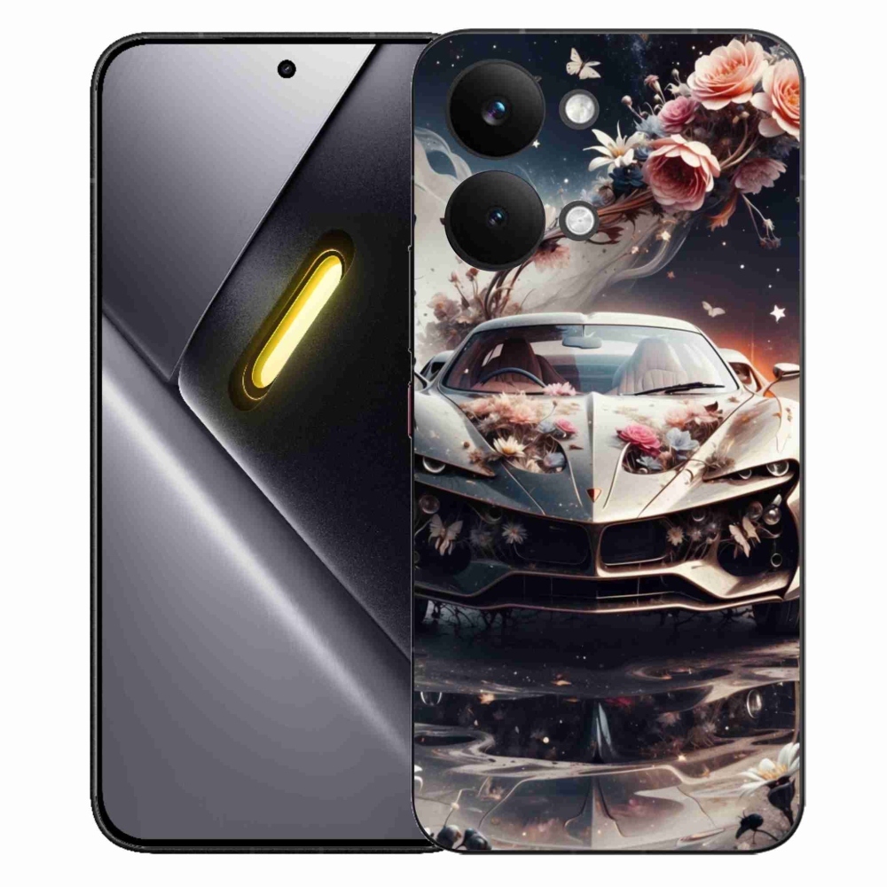Gélový kryt mmCase na Xiaomi Poco X8 Pro Max - kvetinový športový automobil