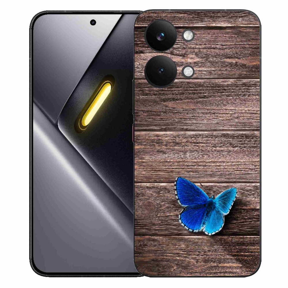 Gélový kryt mmCase na Xiaomi Poco X8 Pro Max - modrý motýľ 1