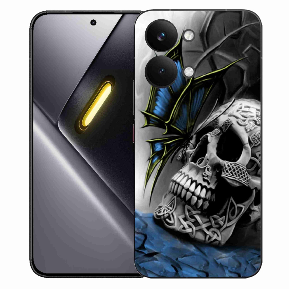 Gélový kryt mmCase na Xiaomi Poco X8 Pro Max - motýľ a lebka