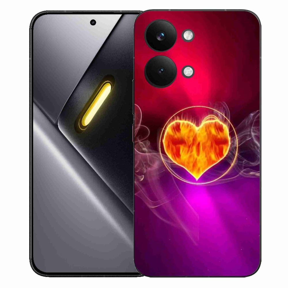 Gélový kryt mmCase na Xiaomi Poco X8 Pro Max - ohnivé srdce