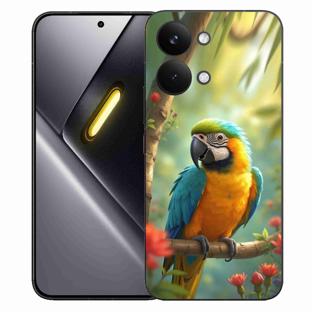 Gélový kryt mmCase na Xiaomi Poco X8 Pro Max - papagáj ara modrožltá