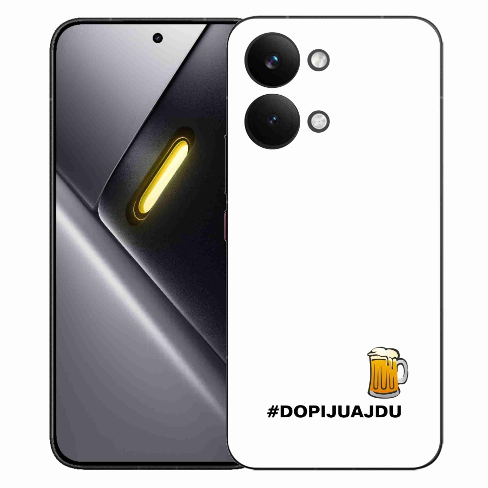 Gélový kryt mmCase na Xiaomi Poco X8 Pro Max - pivný motív 1 biele pozadie