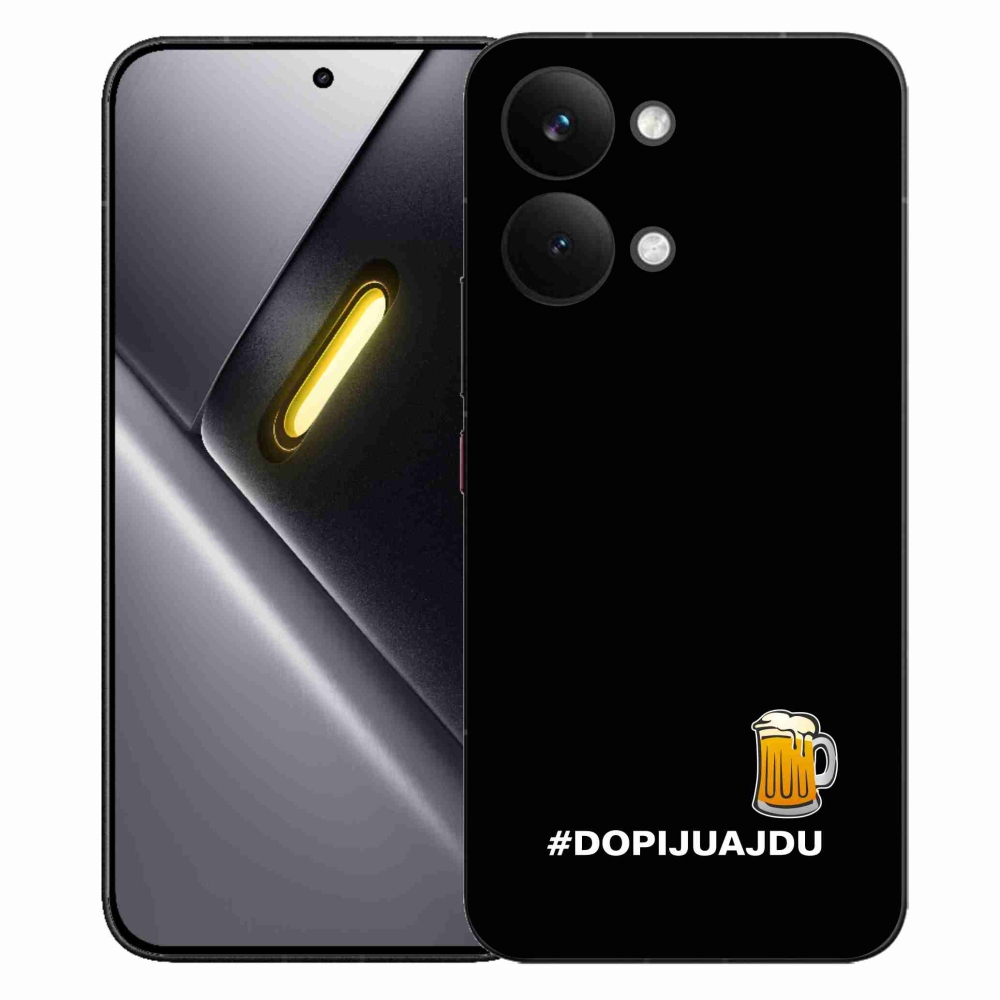 Gélový kryt mmCase na Xiaomi Poco X8 Pro Max - pivný motív 1 čierne pozadie