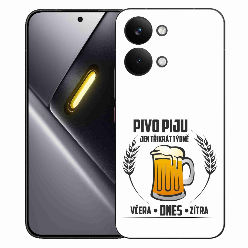 Gélový kryt mmCase na Xiaomi Poco X8 Pro Max - pivný motív biele pozadie