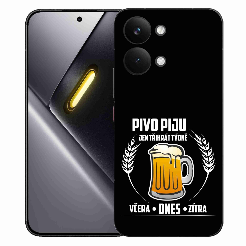 Gélový kryt mmCase na Xiaomi Poco X8 Pro Max - pivný motív čierne pozadie