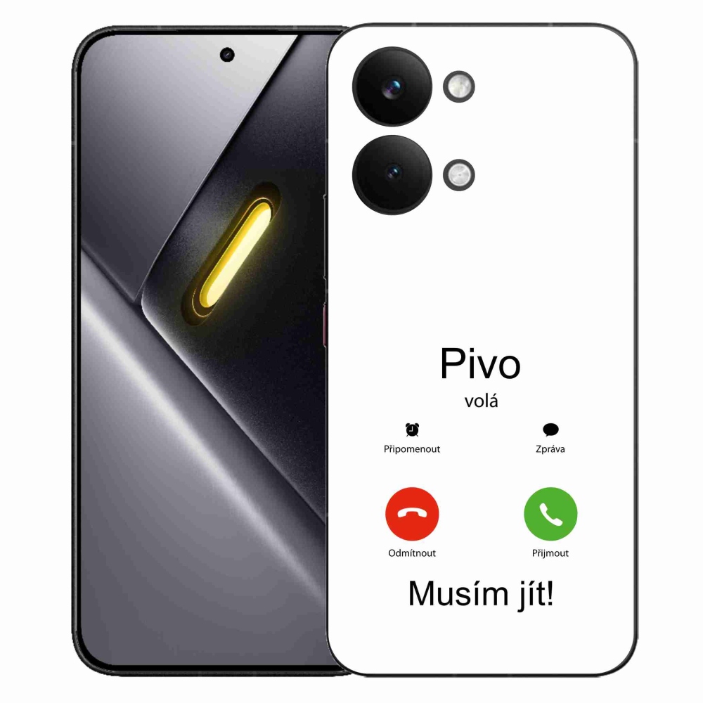 Gélový kryt mmCase na Xiaomi Poco X8 Pro Max - pivo volá biele pozadie