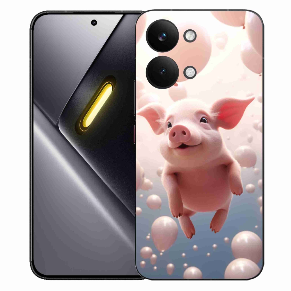 Gélový kryt mmCase na Xiaomi Poco X8 Pro Max - prasiatko s balónikmi