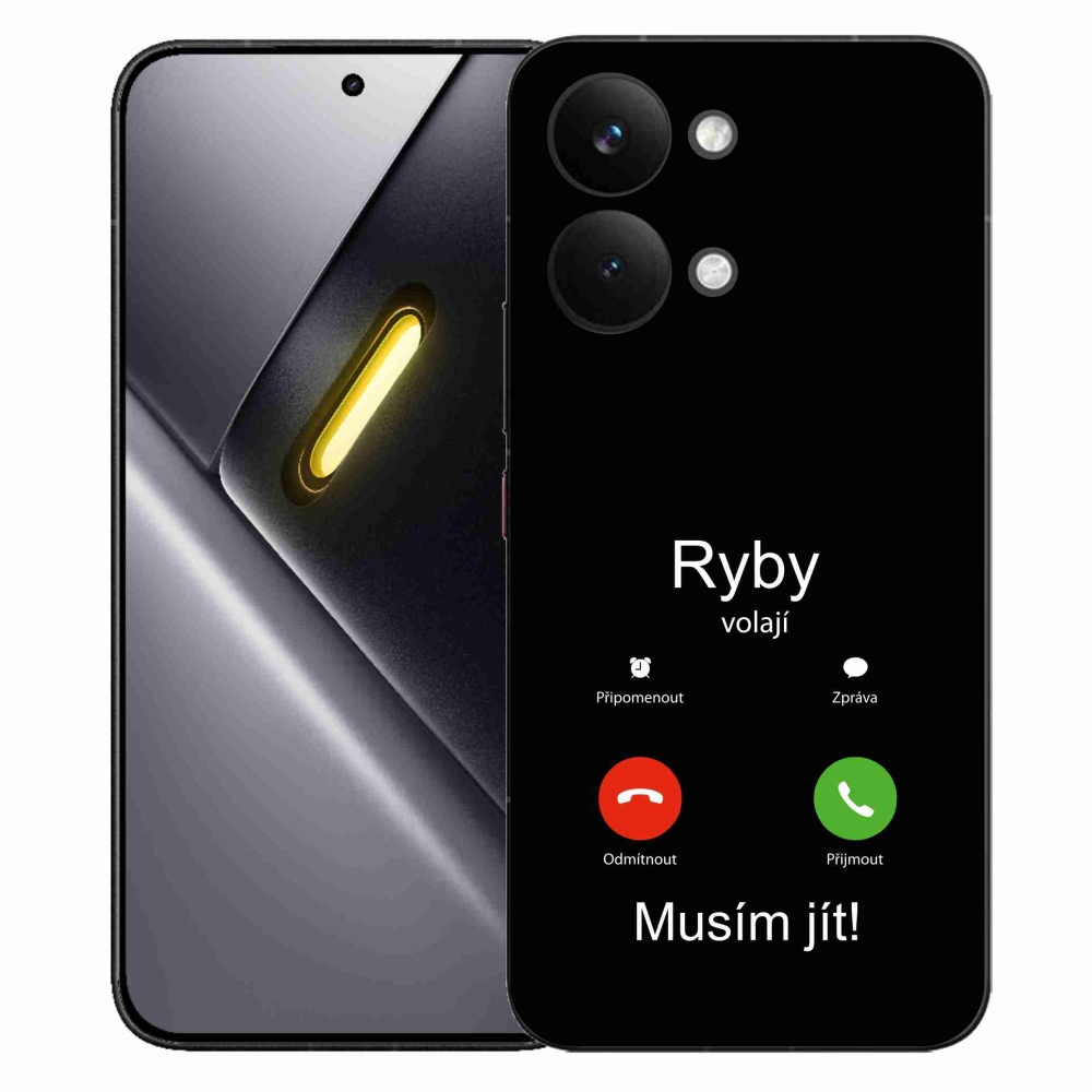 Gélový kryt mmCase na Xiaomi Poco X8 Pro Max - ryby volajú čierne pozadie