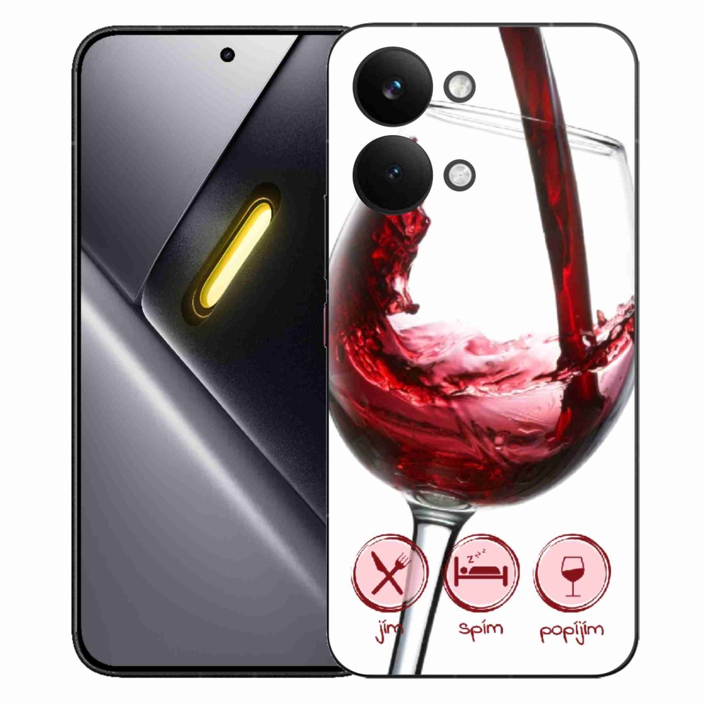 Gélový kryt mmCase na Xiaomi Poco X8 Pro Max - pohár vína červené