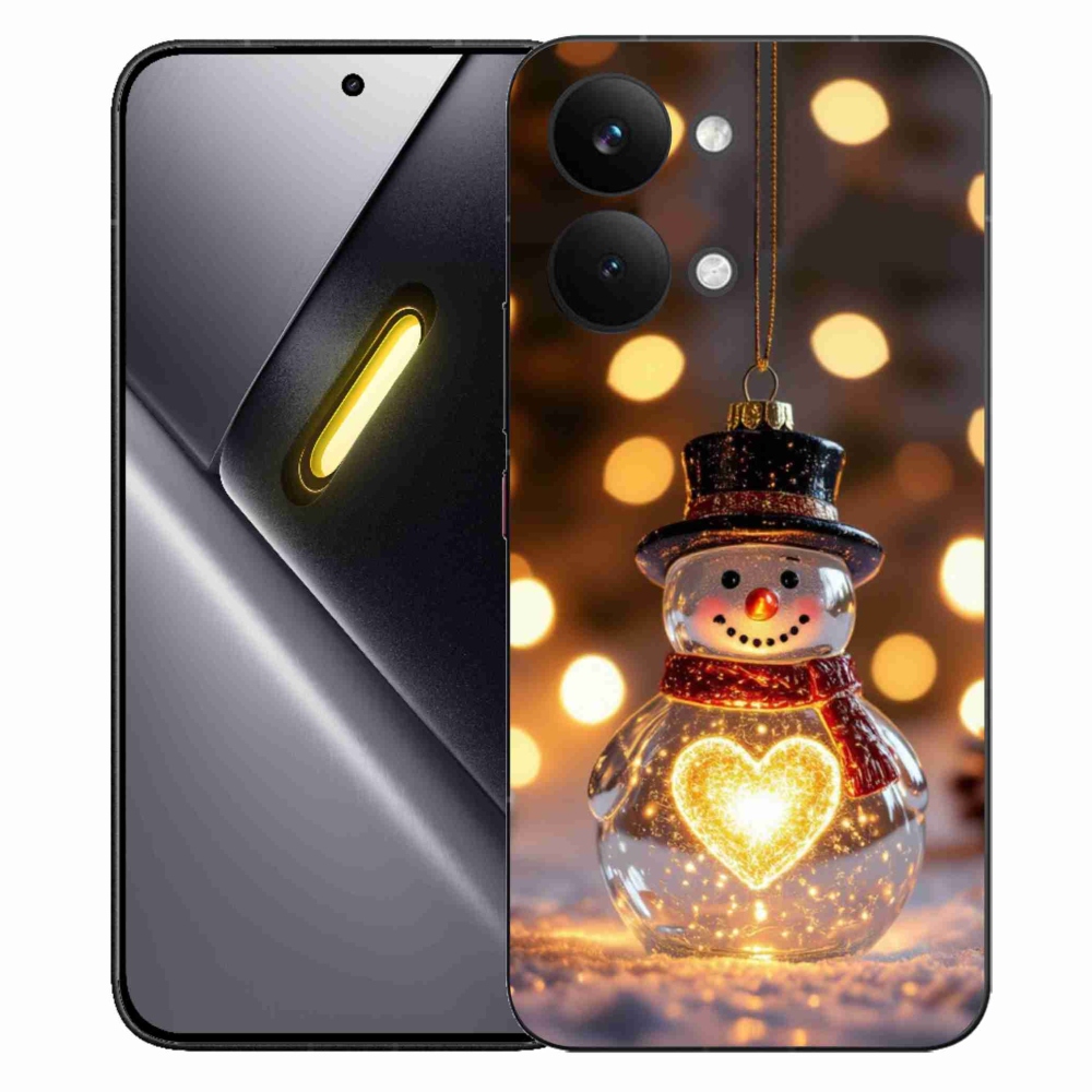 Gélový kryt mmCase na Xiaomi Poco X8 Pro Max - svietiaci vianočný snehuliak