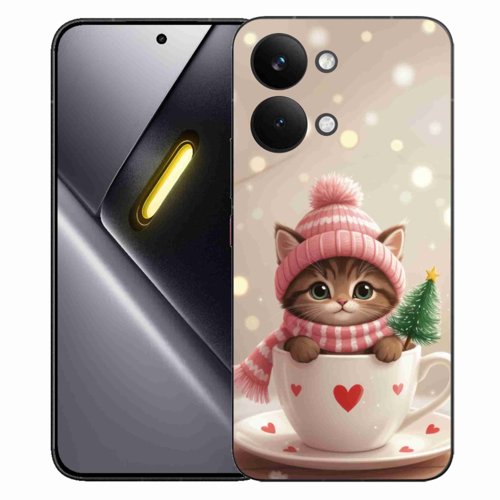 Gélový kryt mmCase na Xiaomi Poco X8 Pro Max - vianočné mačiatko v hrnčeku