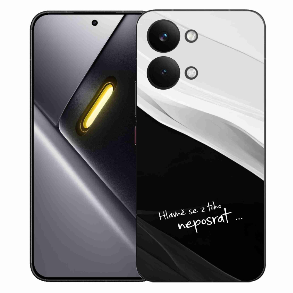 Gélový kryt mmCase na Xiaomi Poco X8 Pro Max - vtipný text 13 čiernobiele pozadie