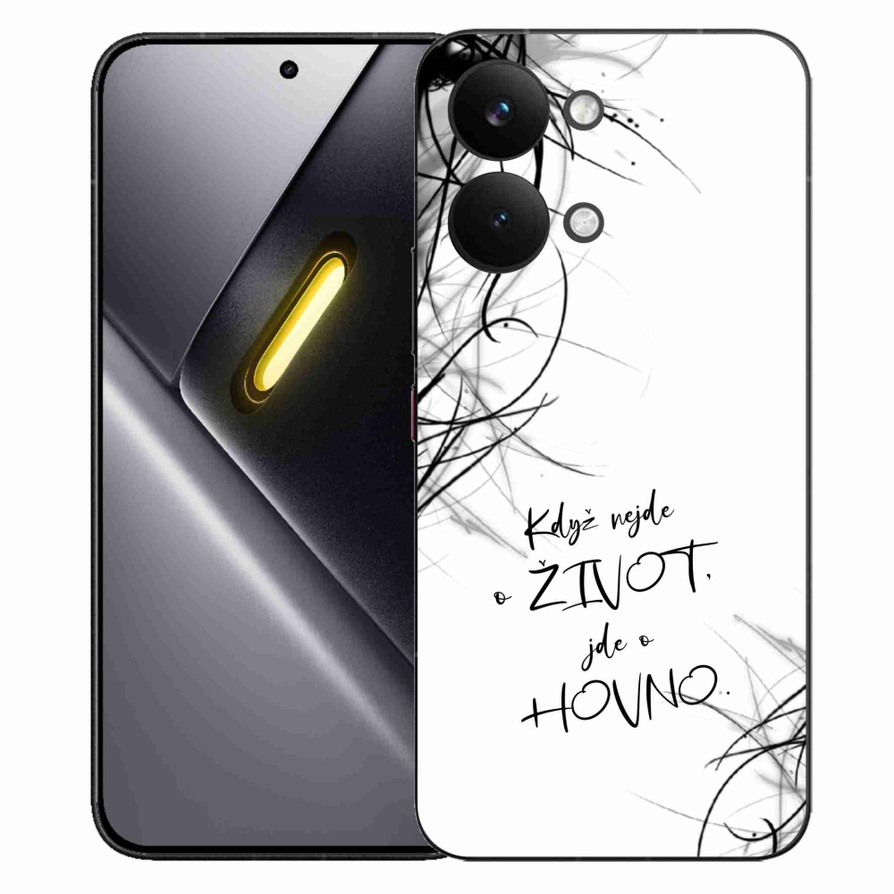 Gélový kryt mmCase na Xiaomi Poco X8 Pro Max - vtipný text 16 biele pozadie