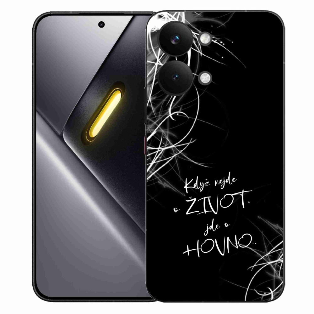 Gélový kryt mmCase na Xiaomi Poco X8 Pro Max - vtipný text 16 čierne pozadie