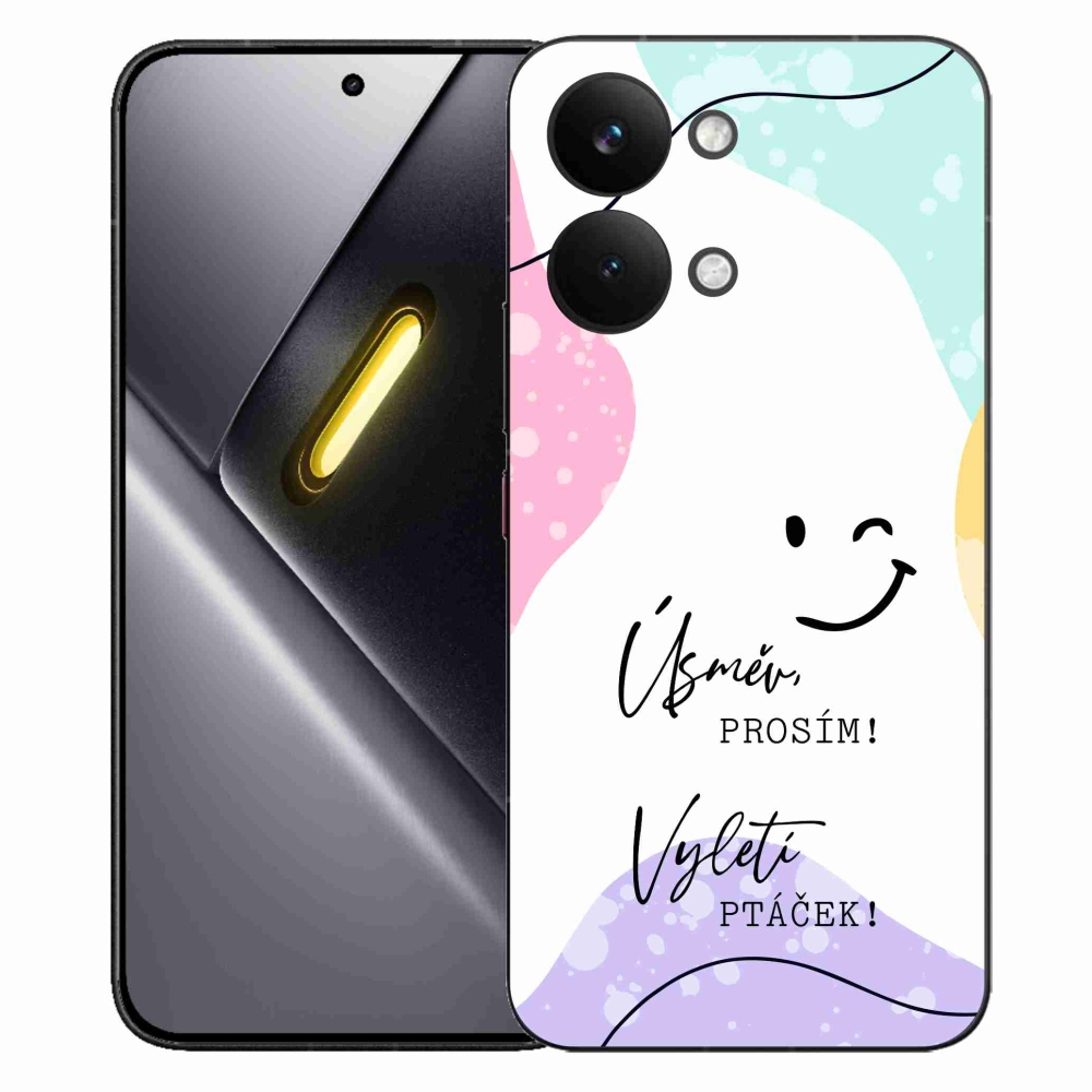 Gélový kryt mmCase na Xiaomi Poco X8 Pro Max - vtipný text 4 biele pozadie