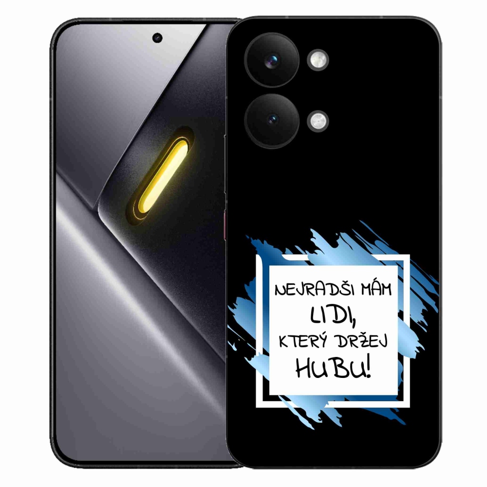 Gélový kryt mmCase na Xiaomi Poco X8 Pro Max - vtipný text 7 bieločierne pozadie